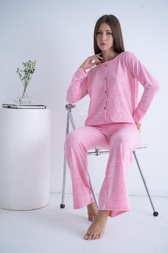 [TRE5506] DESCUENTO 10% LIQUIDACION DE TEMPORADA!  INV. PIJAMA REMERA Y PANTALON OXFORD DE LANILLA (1, NEGRO)