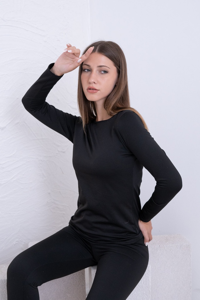 [TRE5530] DESCUENTO 10% LIQUIDACION DE TEMPORADA! IINV. CAMISETA TERMICA LISA FRIZADA MANGA LARGA DAMA (1)