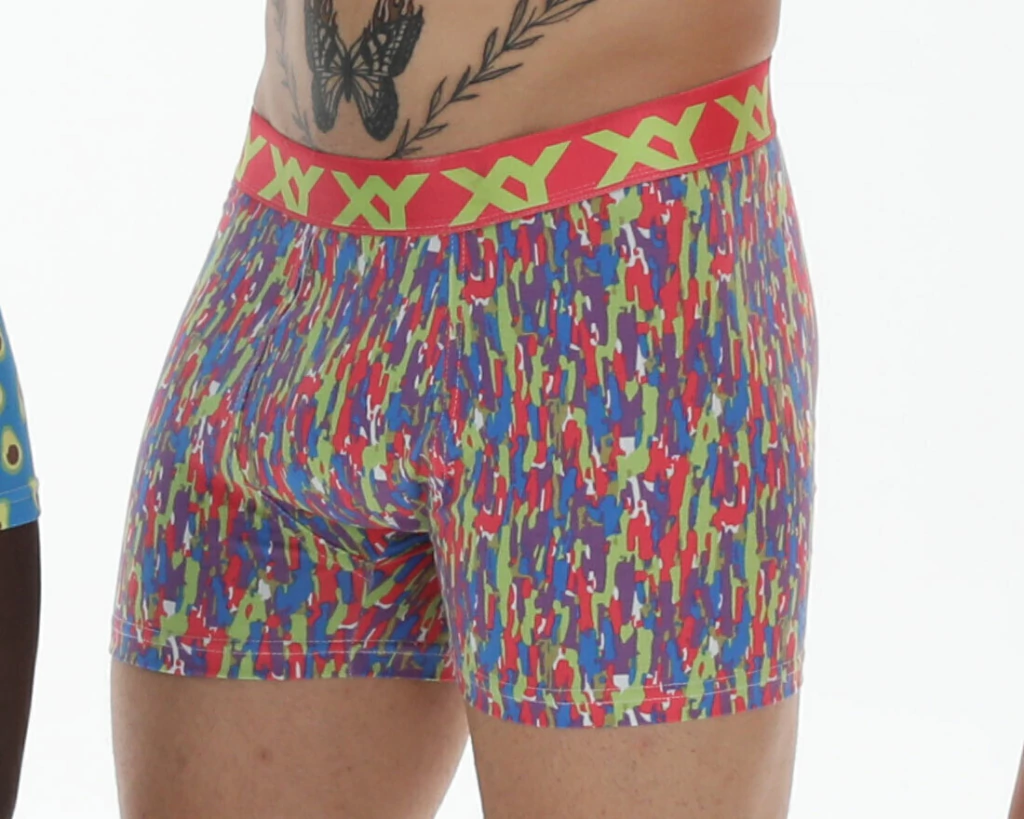 [XY1431] BOXER ESTAMPADO DE ALGODÓN Y LYCRA "PINCELADAS" (S)