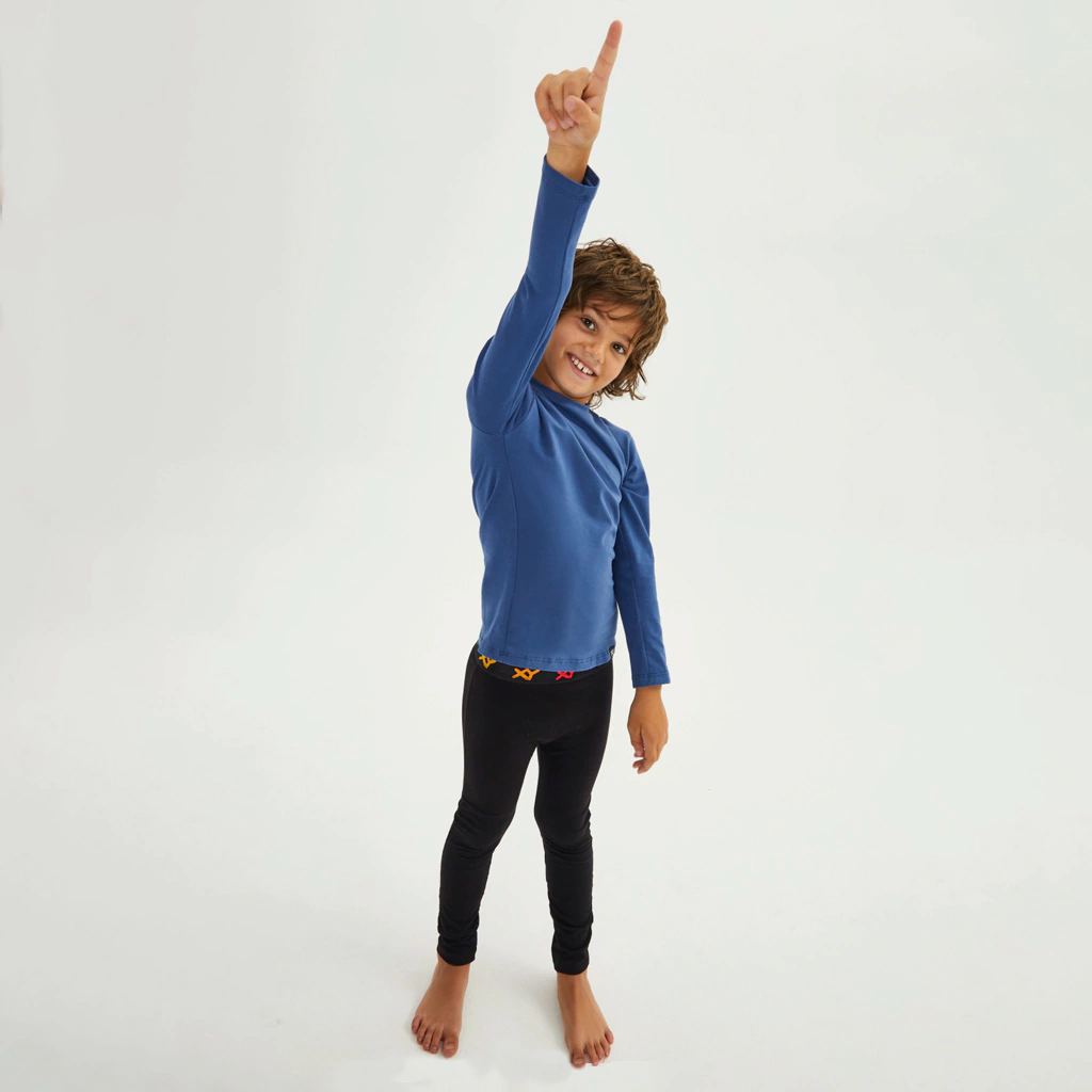 [XY4087J] INV. CAMISETA TERMICA DE ALGODÓN Y LYCRA JUNIOR (2, AZUL)