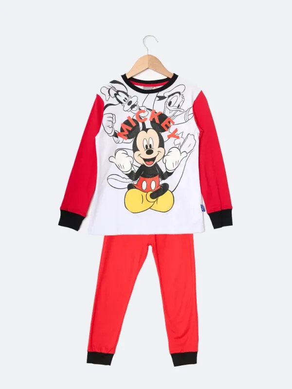 [DIS80567] DESCUENTO 10% LIQUIDACION DE TEMPORADA!  INV. PIJAMA DE ALGODÓN CON MANGAS COMBINADAS Y PANTALON LISO "MICKEY" (2, AZUL)