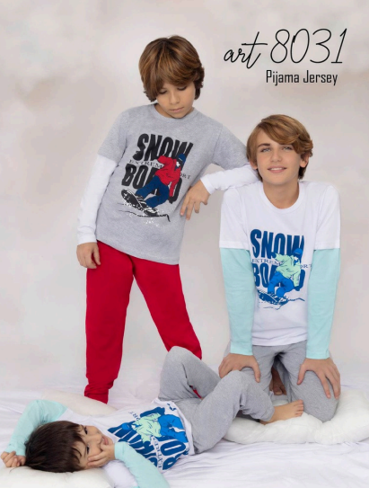 [MAR8031] DESCUENTO 15% LIQUIDACION DE TEMPORADA! I INV. PIJAMA NENE DE JERSEY ESTAMPADO (4, BLANCO)