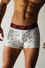 [XY1350] BOXER DE ALGODÓN Y LYCRA ESTAMPADO "TATTOO" (S, BLANCO)