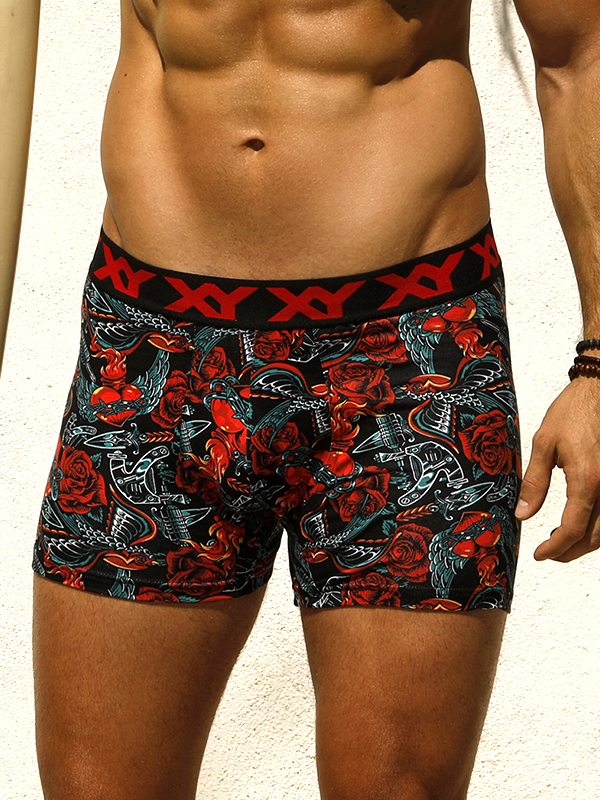 [XY1351] BOXER DE ALGODÓN Y LYCRA ESTAMPADO "TRADI INK" (S)