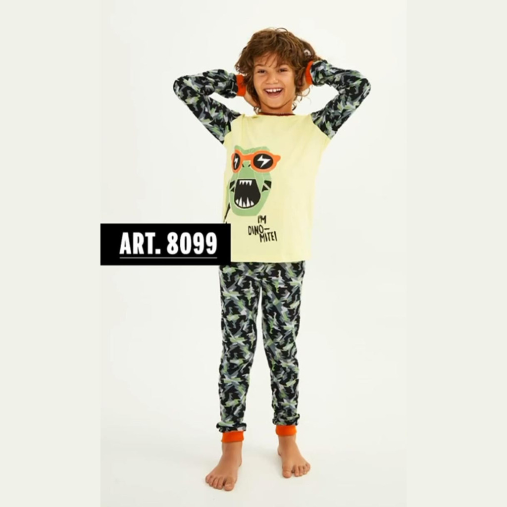 [XY8099J] DESCUENTO 10% LIQUIDACION DE TEMPORADA!  INV. PIJAMA NENE JURASSIC MANGA LARGA CAMUFLADO (4)