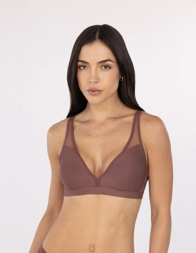[ANDA0054] CORPIÑO HALTER DE MICROFIBRA Y TUL CON LYCRA (90, BLANCO)