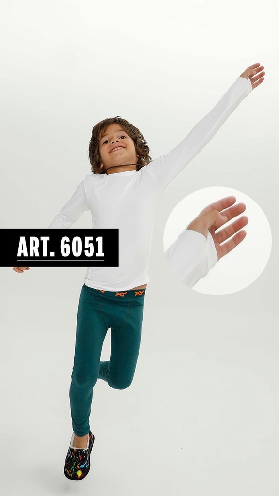 [XY6051J] INV. CAMISETA TERMICA DE MICROFIBRA CON OJAL EN DEDO (2, BLANCO)