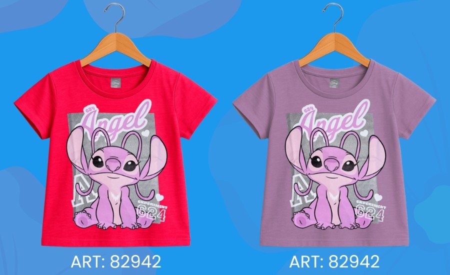 [DIS82942] DESCUENTO -15% OFF!! VER.  REMERA MANGAS CORTAS "ANGEL- STITCH" INV. (2, FUCSIA)