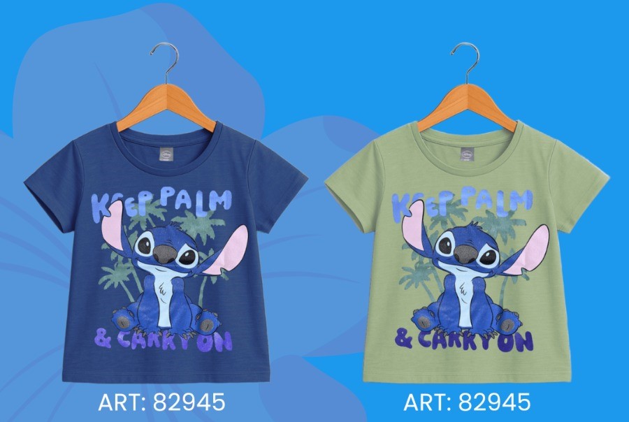 [DIS82945] DESCUENTO 15% LIQUIDACION DE TEMPORADA! IVER.  REMERA MANGAS CORTAS "STITCH" INV. (2, AZUL)