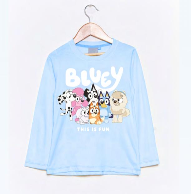 [DIS87712] DESCUENTO 15% LIQUIDACION DE TEMPORADA! I INV. REMERA DE ALGODÓN ESTAMPADA "BLUEY" (2, CELESTE)