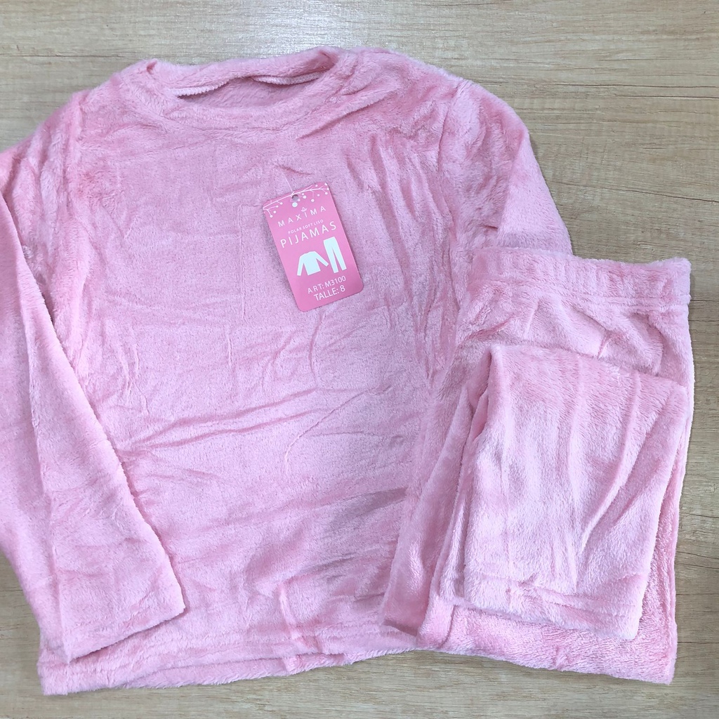 [MXM3100] DESCUENTO 10% LIQUIDACION DE TEMPORADA!  INV. PIJAMA NENA LISO POLAR SOFT (4)