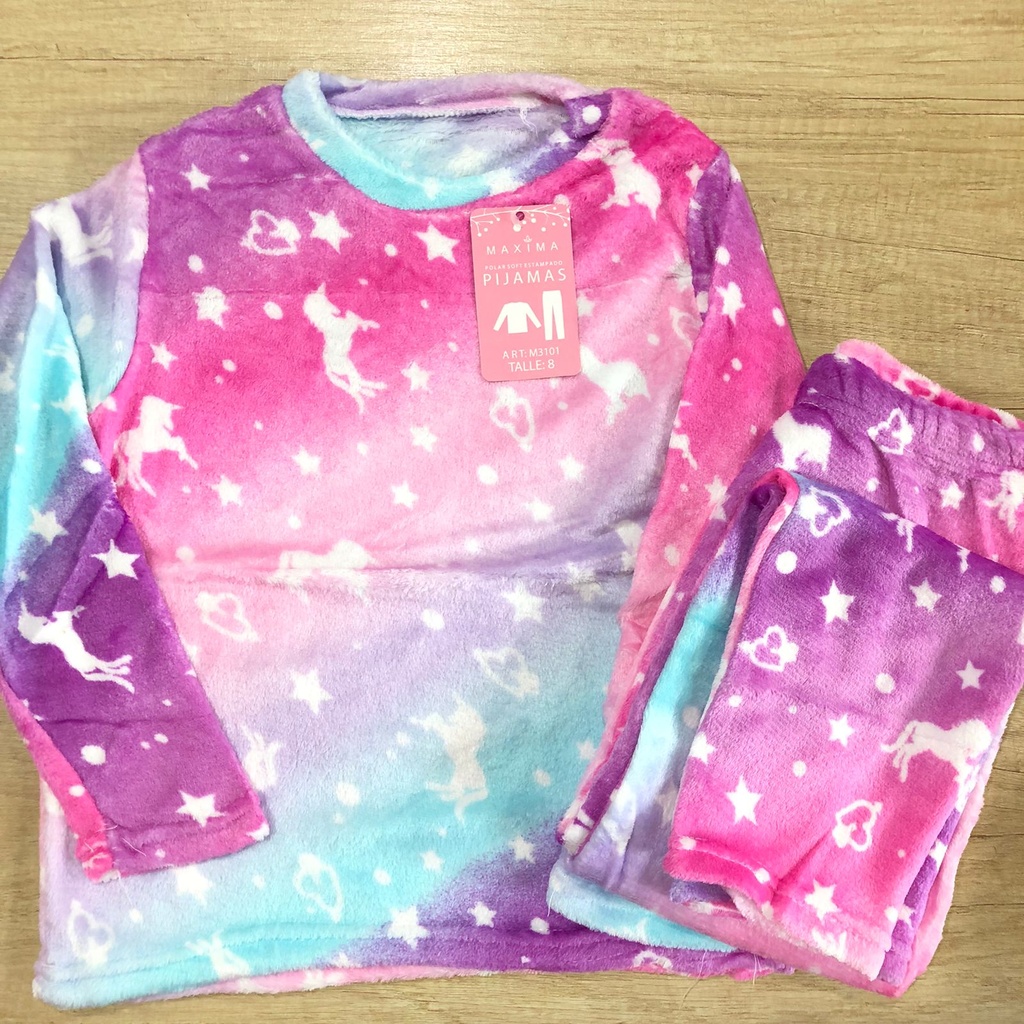 [MXM3101] DESCUENTO 10% LIQUIDACION DE TEMPORADA!  INV. PIJAMA NENA ESTAMPADO POLAR SOFT (8)