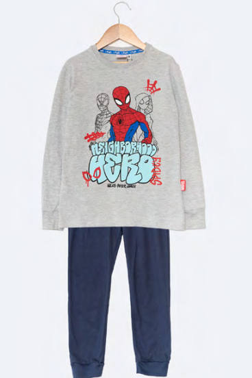 [DIS81026] DESCUENTO 10% LIQUIDACION DE TEMPORADA!  INV. PIJAMA DE ALGODÓN ESTAMPADO CON PANTALON LISO "SPIDERMAN" (2, BLANCO)