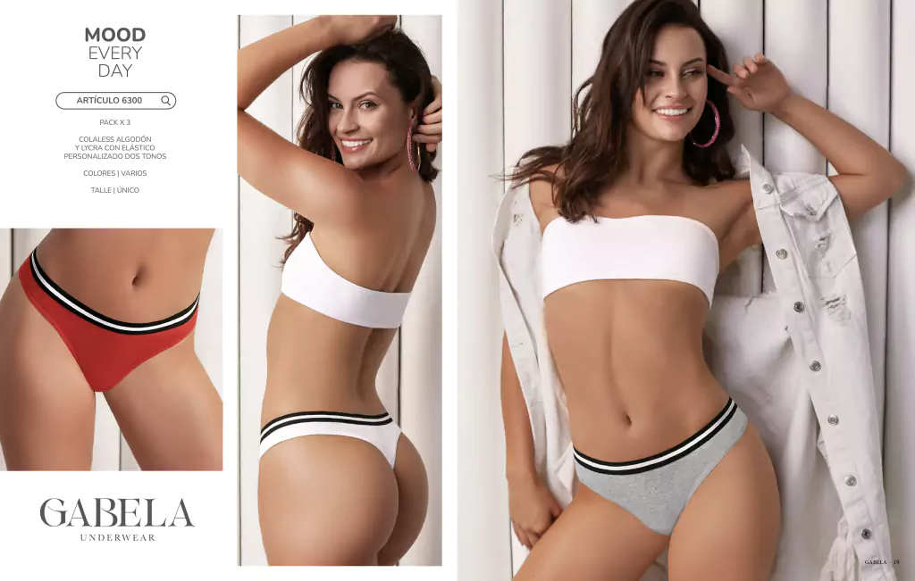 [GAB6300] PACK X3 COLALES DE ALGODÓN Y LYCRA CON ELASTICO PERSONALIZADO DOS TONOS 