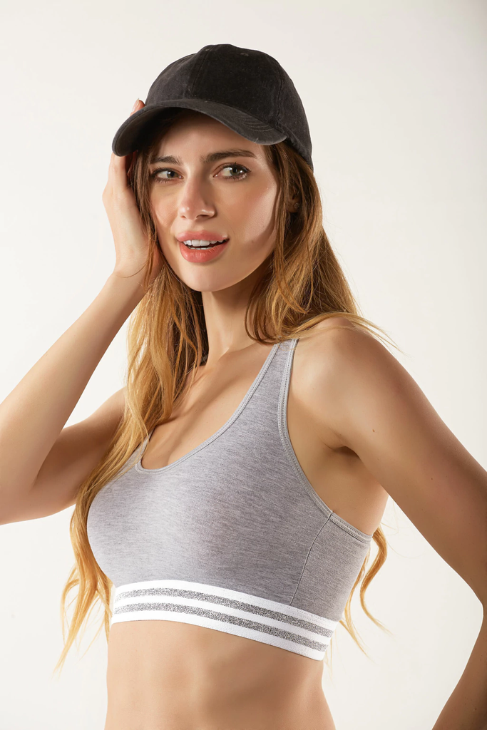 [MEL4144] TOP DE ALGODON Y LYCRA REFORZADO CON ELASTICO DE LUREX (85, BLANCO)