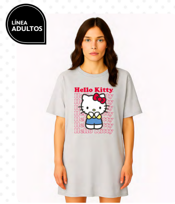 [DIS84046] VER. CAMISON DE DAMA "HELLO KITTY" (S, GRIS)