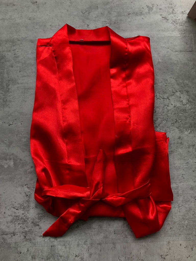 [BATARASO] OFERTON - BATA DE RASO LISA PREMIUM ROJA (OUTLET- pequeña mancha)