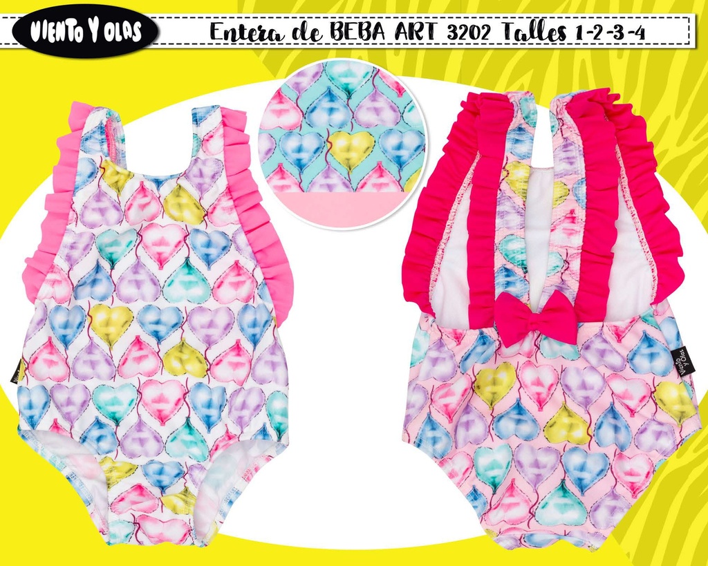 [VYO3202] MALLA ENTERA BEBE ESTAMPADO GLOBOS.  (1)