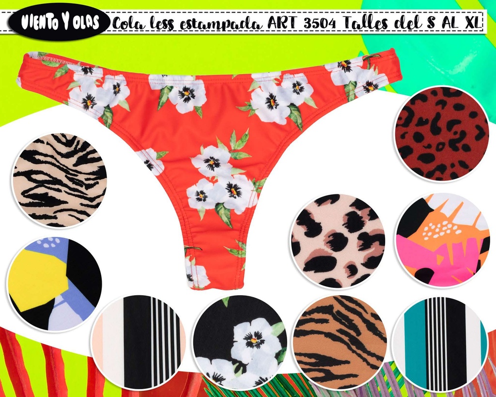 [VYO3504] PROMO x 6 BOMBIS SURTIDAS $15000 ! MALLA COLALES ESTAMPADA (S)
