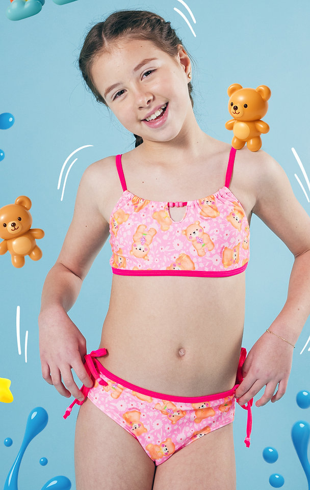 [ELE2615] OFF - 15% !! VER. MALLA BIKINI CON CANUTILLOS Y BOMBACHA CON TIRAS LATERALES ESTAMPADA (4)