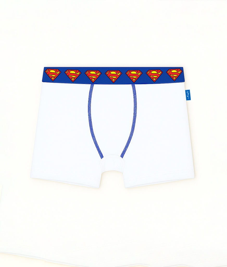 VER. BOXER LISO DE ALGODÓN "SUPERMAN" (4, AZUL)