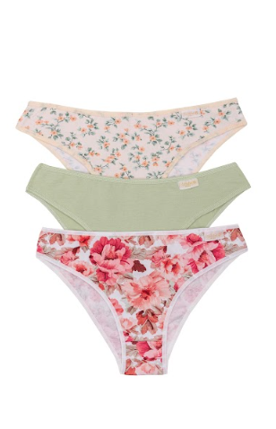 [FRA5002/E] PACK X3 VEDETINA ESPECIAL DE ALGODÓN Y LYCRA  ESTAMPADA "VINTAGE"