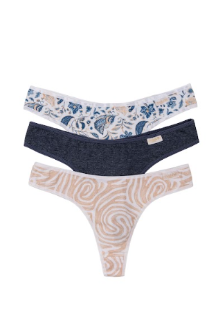 [FRA5013/E] PACK X3 COLALES ESPECIAL DE ALGODÓN Y LYCRA ESTAMPADA "MEDITERRANEO"