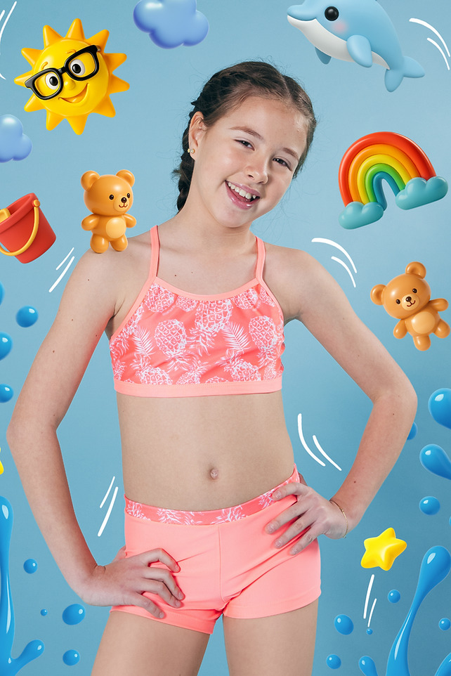 [ELE2611] OFF - 15% !! VER. MALLA BIKINI TOP ESTAMPADO Y MINI SHORT LISO (4)