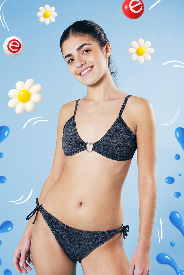 [ELE2642] OFF - 15% !! VER. MALLA BIKINI TEENS TRIANGULITO DE GLITTER Y VEDETINA (1)