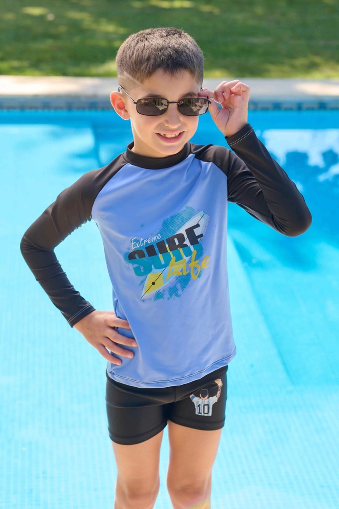 [KIE4329] VER. REMERA DE MALLA CON PROTECCION UV LISA COMBINADA CON ESTAMPA (8)