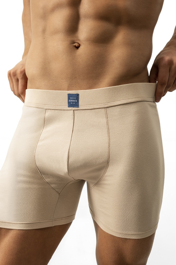[ACB5128] BOXER DE ALGODÓN Y LYCRA MONOCROMO (S, ARENA)