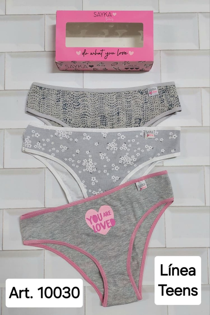 [SAY10030] PACK X3 BOMBACHA JUVENIL DE ALGODÓN Y LYCRA ESTAMPADA (1)