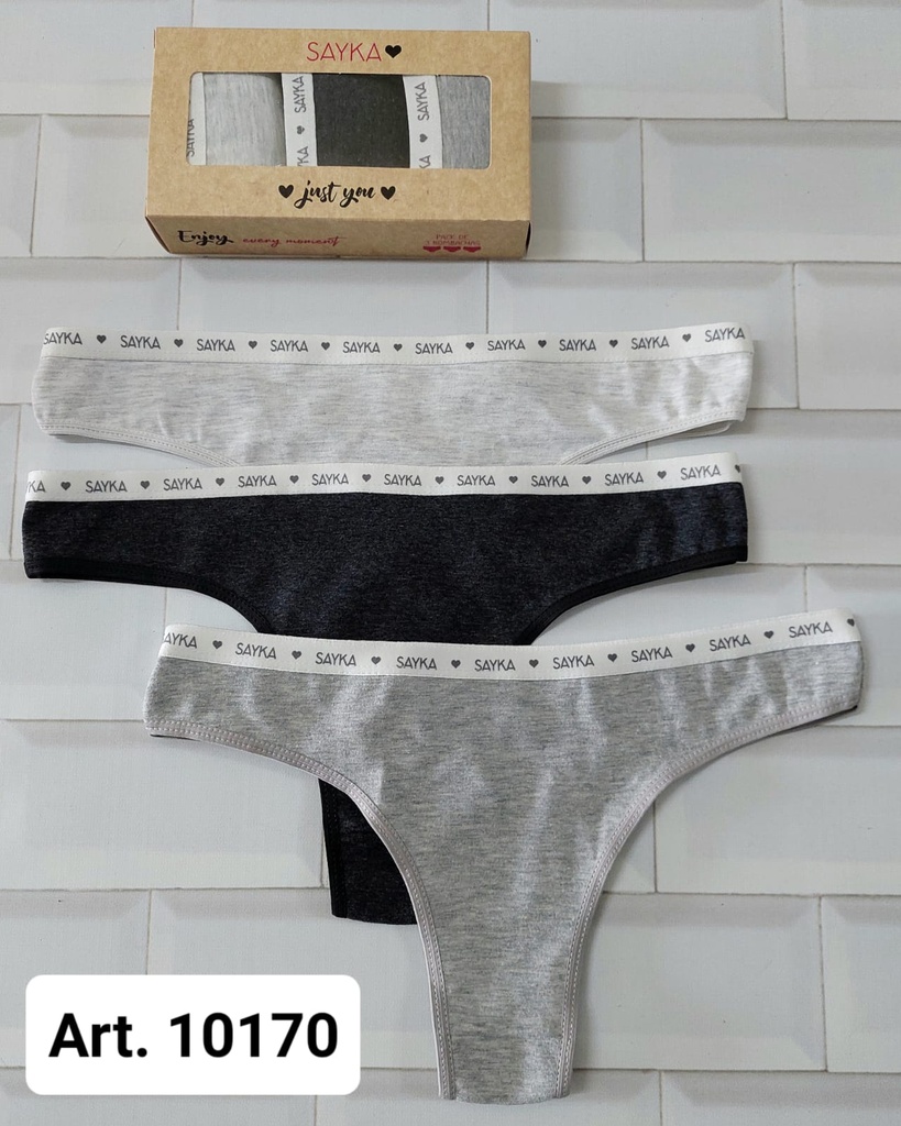 [SAY10170] PACK X3 COLALES DE ALGODÓN Y LYCRA CON ELASTICO PERSONALIZADO