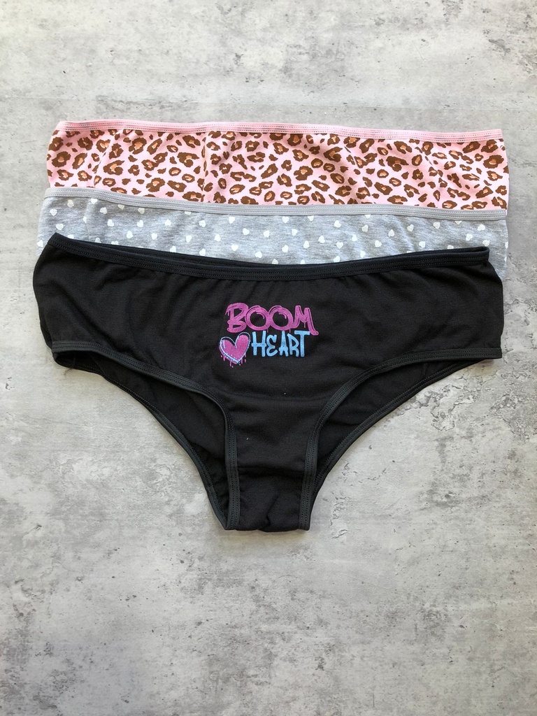 [VOL311-4] PACK X3 CULOTTE CLASICO DE ALGODÓN Y LYCRA ESTAMPADA