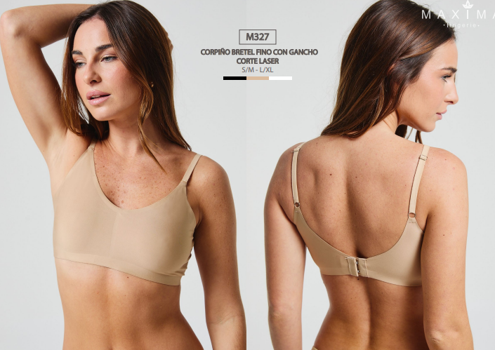 [MXM327] CORPIÑO BRETEL FINO CON GANCHO CORTE LASER (S/M)