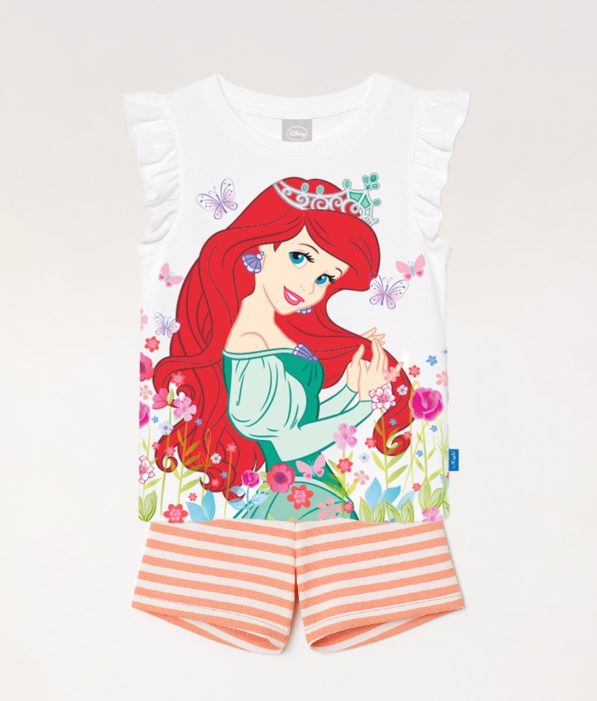 [DIS82759] VER. PIJAMA REMERA LISA Y SHORT RAYADO "LA SIRENITA" (4, BLANCO)