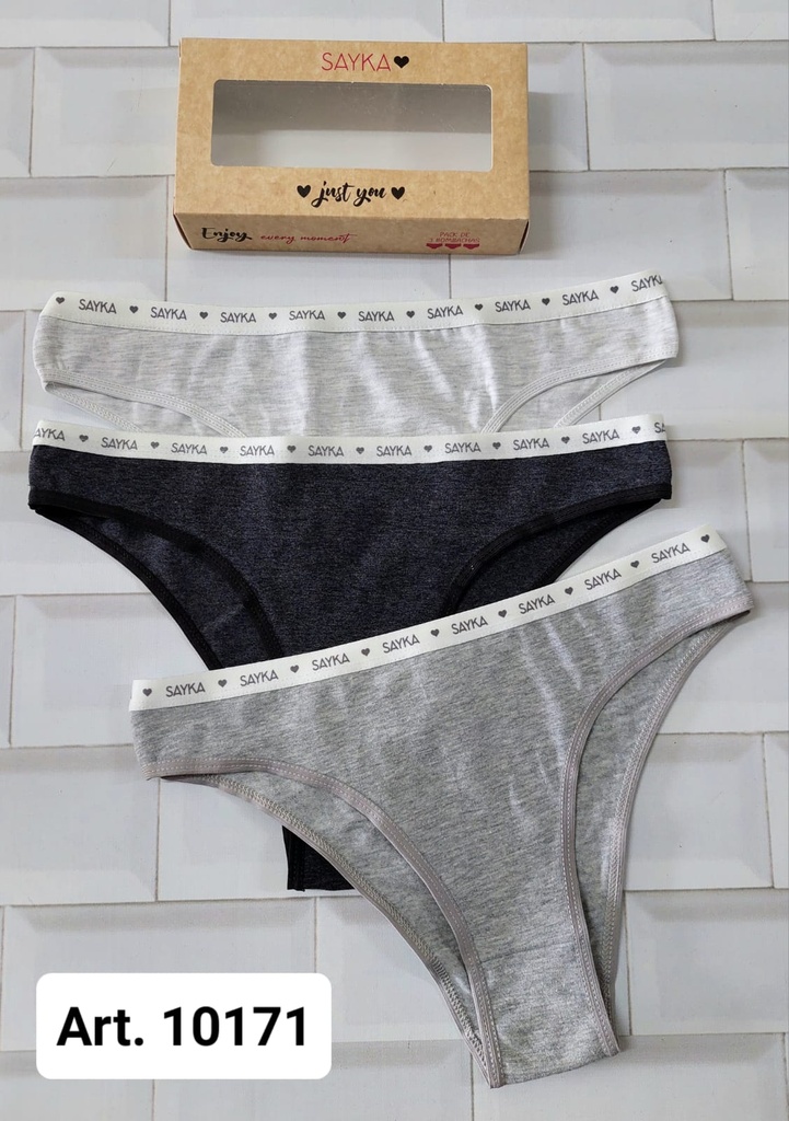 [SAY10171] PACK X3 VEDETINA DE ALGODÓN Y LYCRA CON ELASTICO PERSONALIZADO