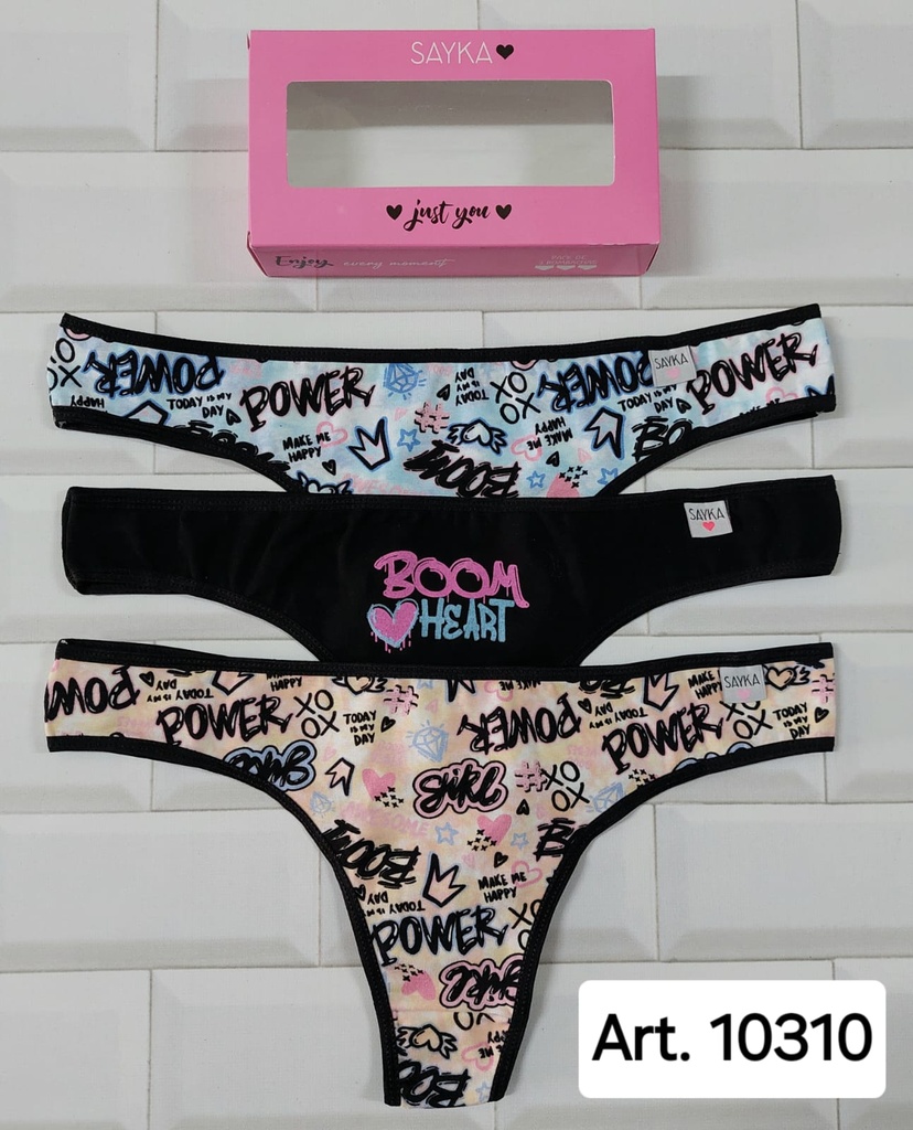 [SAY10310] PACK X3 COLALES DE ALGODÓN Y LYCRA ESTAMPADA