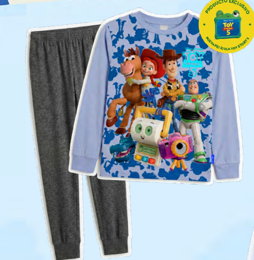 [DIS80499] DESCUENTO 10% LIQUIDACION DE TEMPORADA! INV. PIJAMA DE ALGODÓN ESTAMPADO Y MODAL SUBLIMADO "TOY STORY" (2, AZUL)
