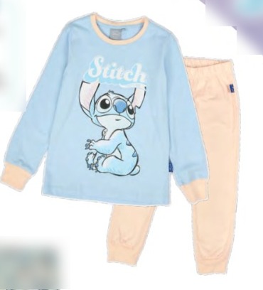 [DIS83211] DESCUENTO 10% LIQUIDACION DE TEMPORADA! INV. PIJAMA DE ALGODÓN ESTAMPADO CON GLITTER Y PANTALON LISO "STITCH" (4, BLANCO)