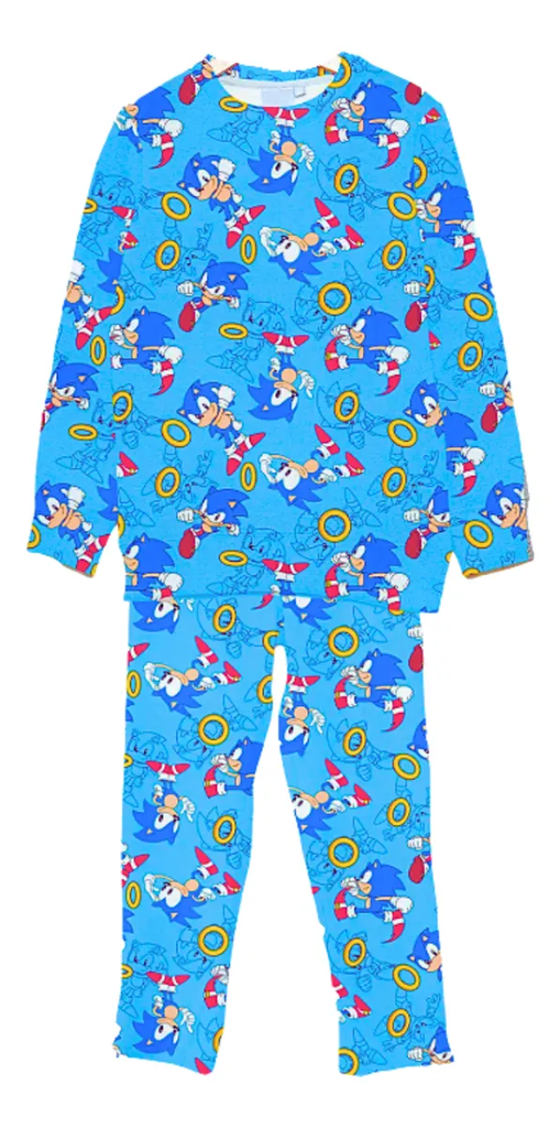 DESCUENTO 10% LIQUIDACION DE TEMPORADA! INV. PIJAMA GAMUZADO SUBLIMADO "SONIC" (4)
