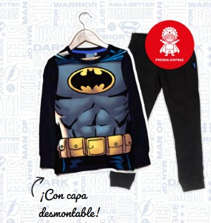 DESCUENTO 10% LIQUIDACION DE TEMPORADA! INV. PIJAMA DISFRAZ DE ALGODÓN Y MODAL CON CAPA DESMONTABLE "BATMAN" (2)