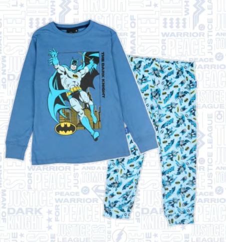 DESCUENTO 10% LIQUIDACION DE TEMPORADA! INV. PIJAMA DE ALGODÓN ESTAMPADO CON PANTALON SUBLIMADO "BATMAN" (2, BLANCO)