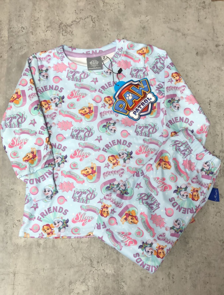 DESCUENTO 10% LIQUIDACION DE TEMPORADA! INV. PIJAMA GAMUZADO SUBLIMADO "PAW PATROL" (6, CELESTE)