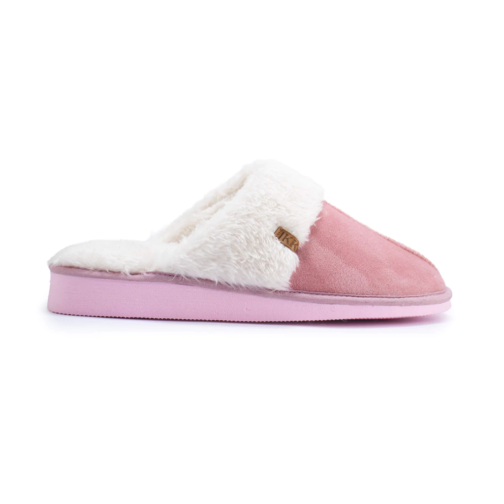 [IKKI43] DESCUENTO 10% LIQUIDACION DE TEMPORADA! IINV. PANTUFLA CHINELA DE PLUSH CON VIVO Y PLANTILLA DE CORDERITO apta para lavarropas (35/36, GRIS)