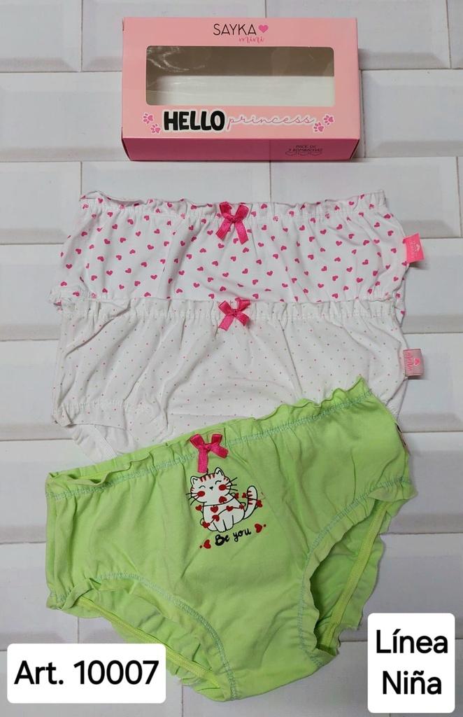 [SAY10007] PACK X3 BOMBACHA NENA DE ALGODÓN Y LYCRA ESTAMPADA FRU FRU (10)