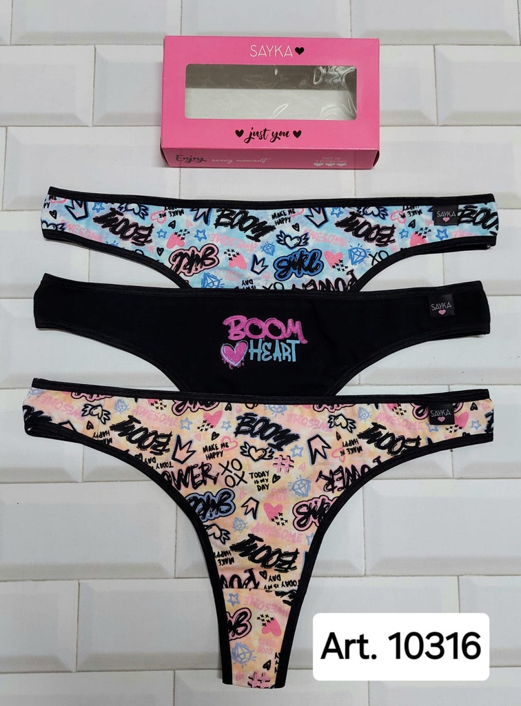 [SAY10316] PACK X3 COLALES MAX DE ALGODÓN Y LYCRA ESTAMPADA