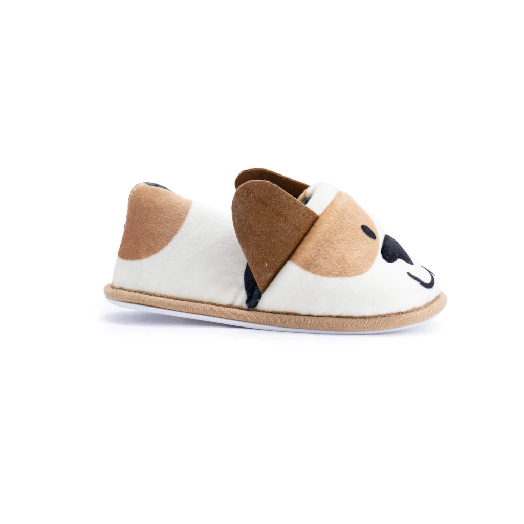 [IKKI151] DESCUENTO 10% LIQUIDACION DE TEMPORADA! IINV. PANTUFLA DE PLUSH ESTAMPADA CON APLIQUE DE ANIMAL apta para lavar en lavarropas (25/26)