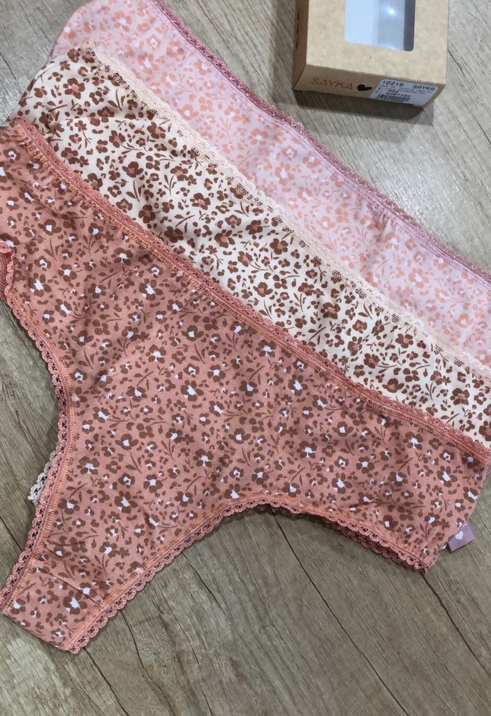 [SAY10219] PACK X3 CULOTELESS MAX DE ALGODÓN Y LYCRA ESTAMPADO