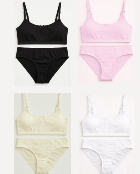 CONJUNTO NENA LISO DE ALGODÓN Y LYCRA CON TAZA DESMONTABLE CON BRETELES Y BOMBACHA (8, BLANCO)